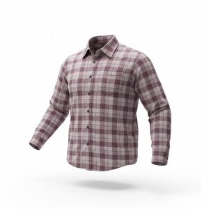 Gander Mountain Guide Series Mens 2XL Purple/Gray Plaid Long Sleeve Button Down